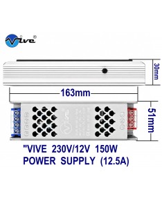 Vive 230V/12V 12.5A 150W Slim Led Power Supply Vive 230V/12V 12.5A 150W Slim Led Power Supply